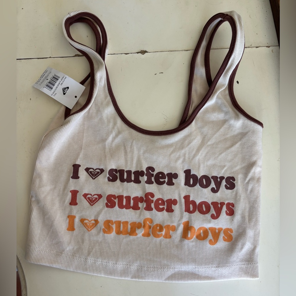 Roxy I ❤️ surfer boys tank Small